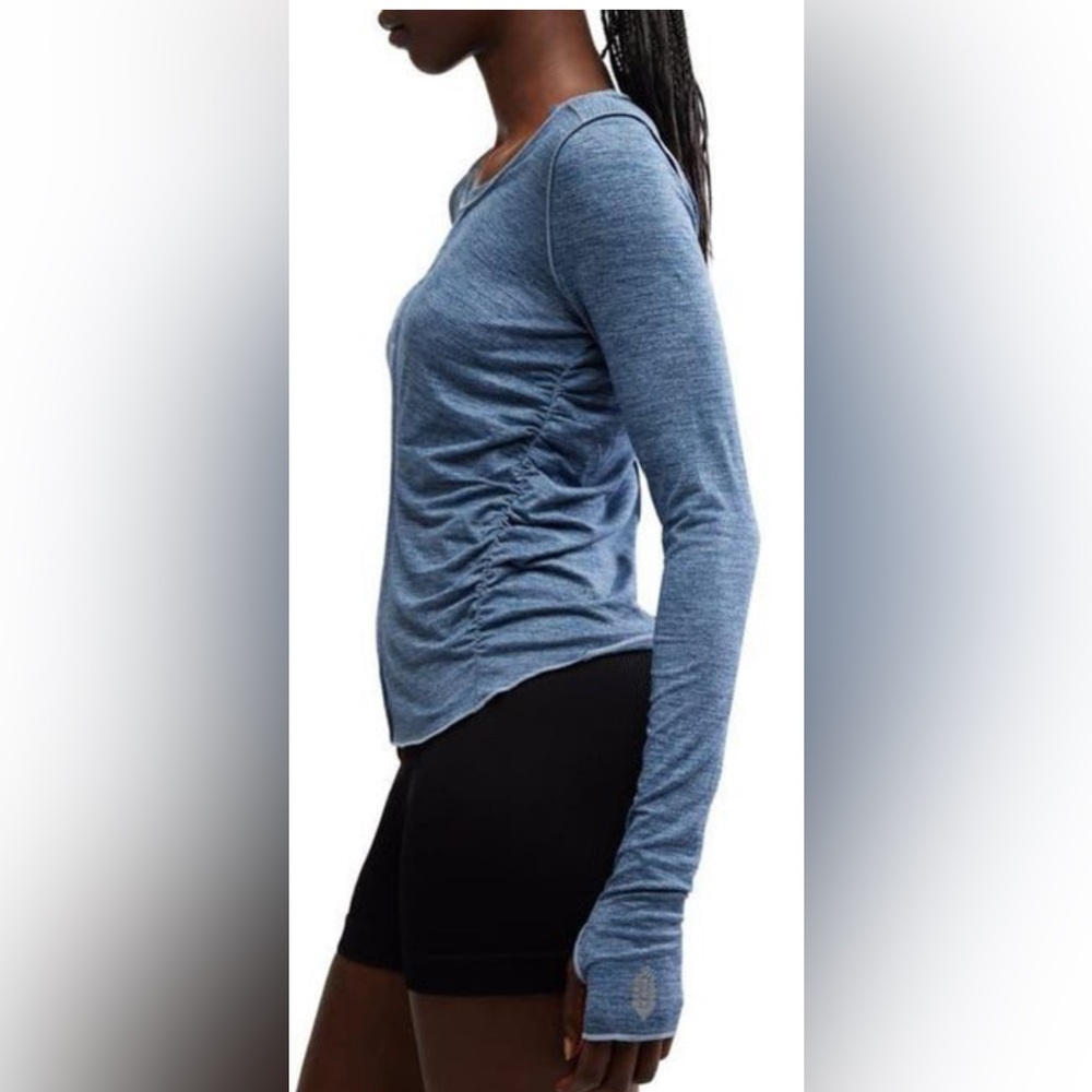 #396 NWT Free People Movement Right On Run Long Sleeve blue XL - Picture 2 of 7